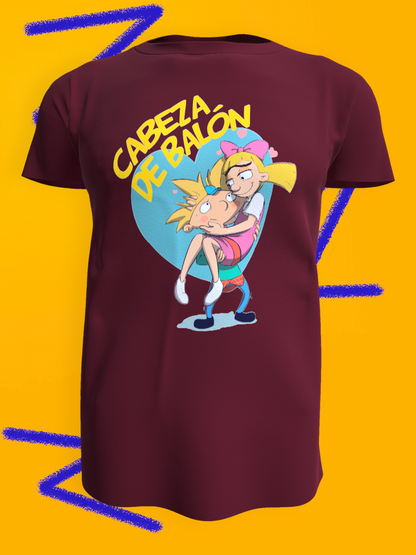 Polera Arnold y Helga G Pataki - Hey Arnold / Cabeza de Balón (100% Algodón)