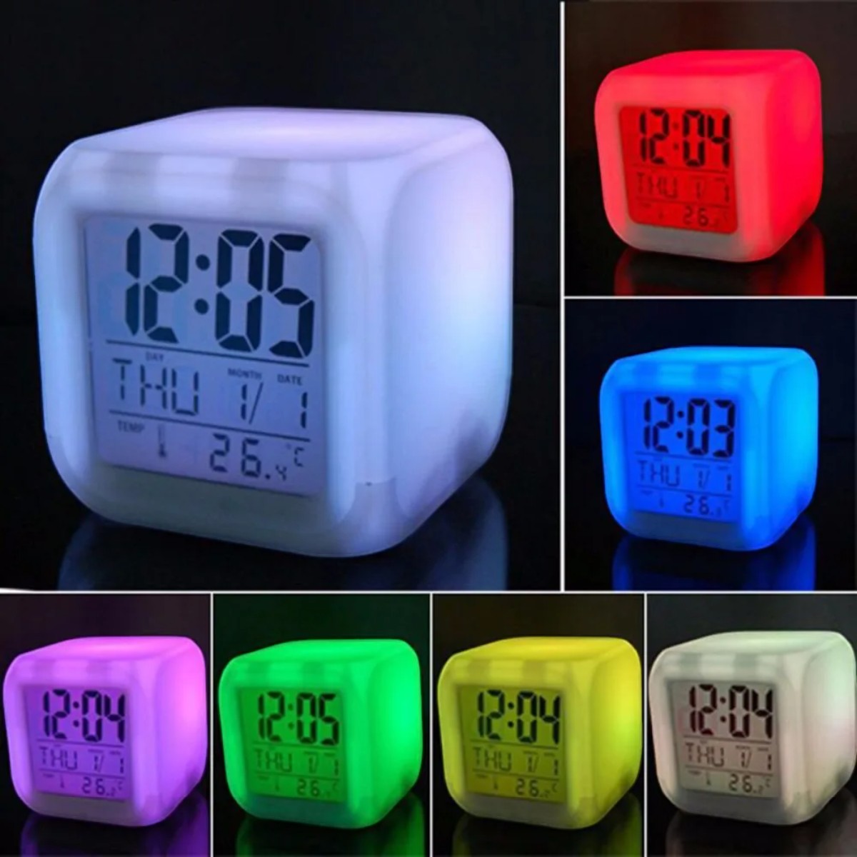 Reloj digital Lyna Vallejos, Youtuber Roblox con luces led y despertador