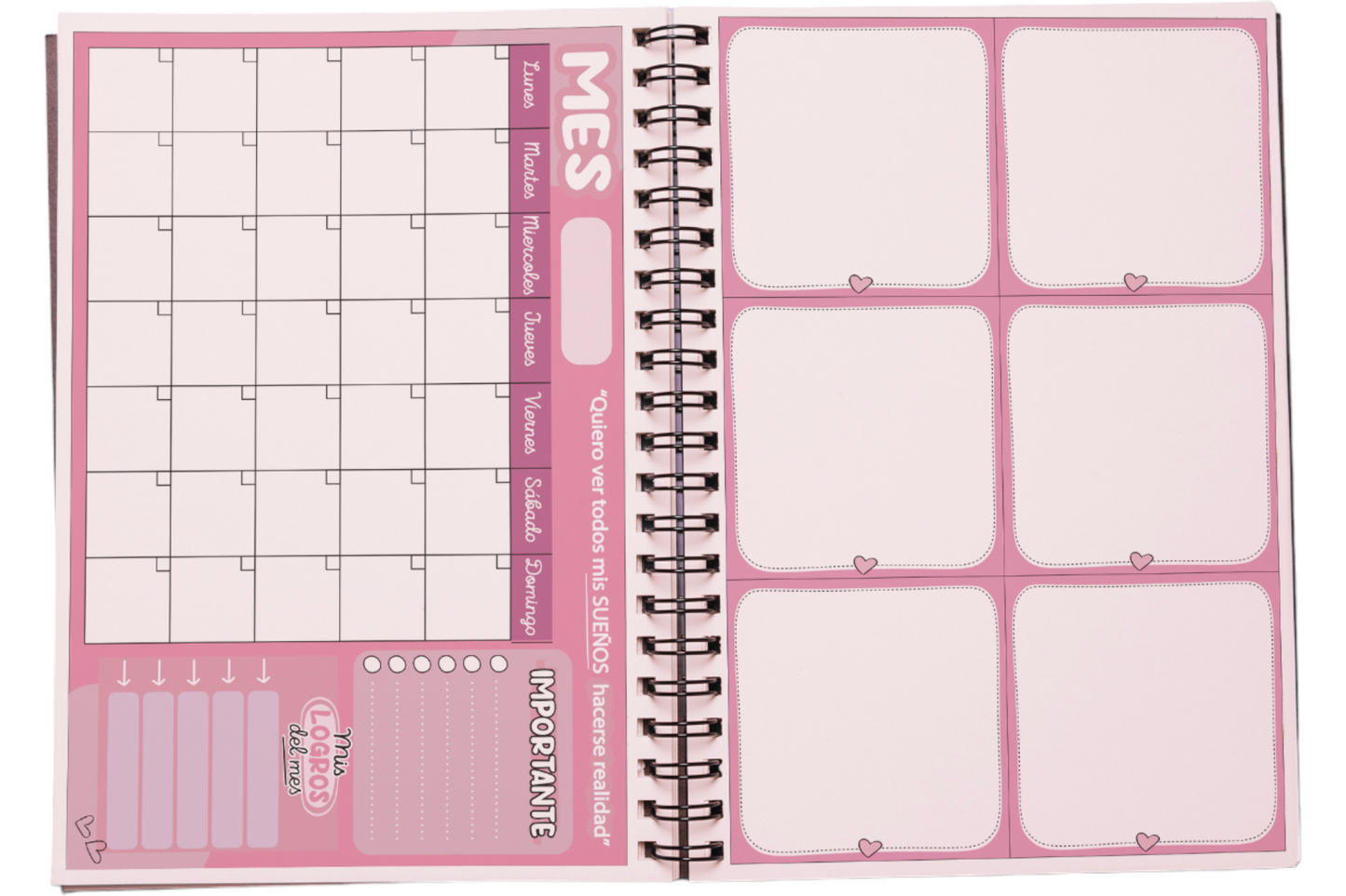 Agenda Libreta Motivacional, Planner Anual 21x15cm Sin Fecha