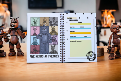 Libreta Cuaderno FNAF five nights at freddy´s Cuadriculado sin fecha 21x15cm