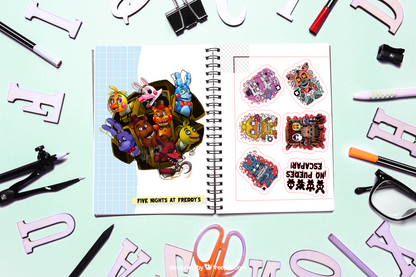 Libreta Cuaderno FNAF five nights at freddy´s Cuadriculado sin fecha 21x15cm