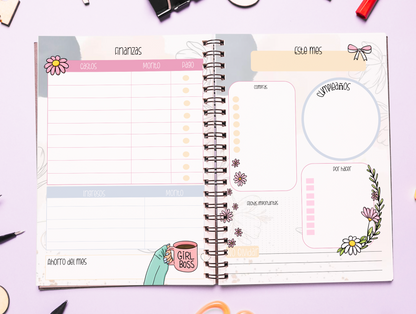 Agenda Dia de la madre, Planner Anual 21x15cm Sin Fecha