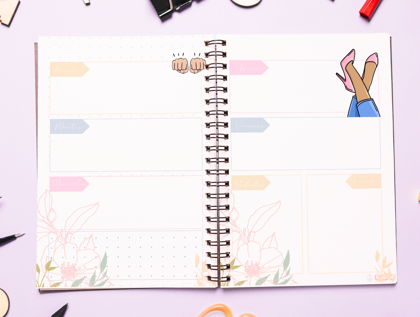 Agenda Dia de la madre, Planner Anual 21x15cm Sin Fecha