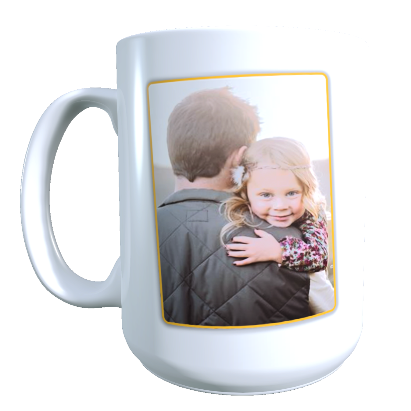 Taza Personalizada GRANDE 15 ONZAS con Foto, Dia del Padre Frase Papá te Quiero