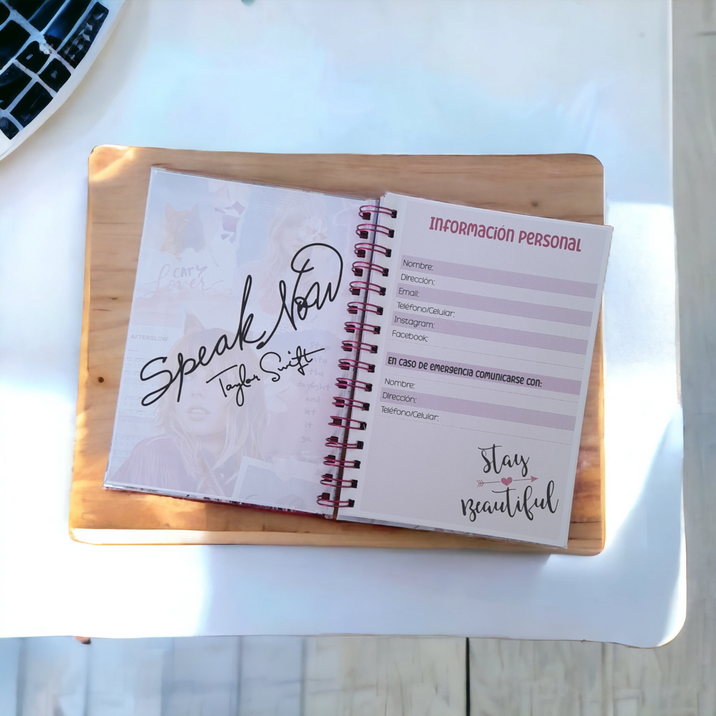 Agenda Libreta Taylor Swift Y Planner Anual sin fecha 21x15cm Swiftie