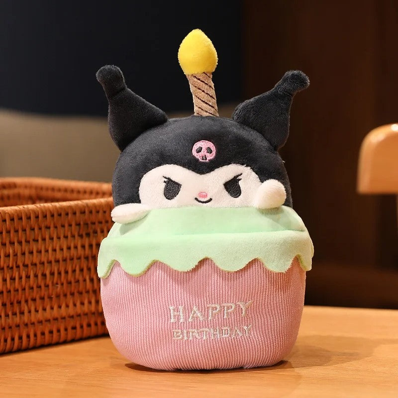 Peluche KUROMI Pastel de Cumpleaños (20cm) CON LUZ Y SONIDO