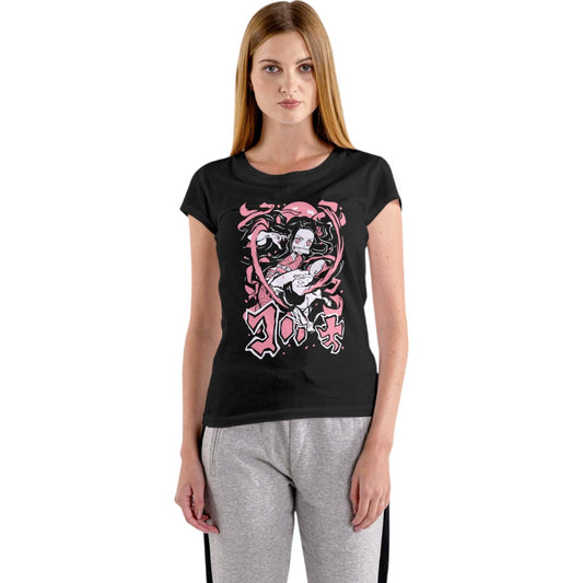 LIQUIDACIÓN Polera MUJER Nezuko Demon Slayer 100% Algodón