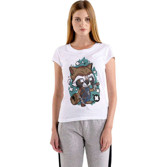 LIQUIDACIÓN Polera MUJER Rocket Raccoon Guardianes de la galaxia 100% POLIESTER