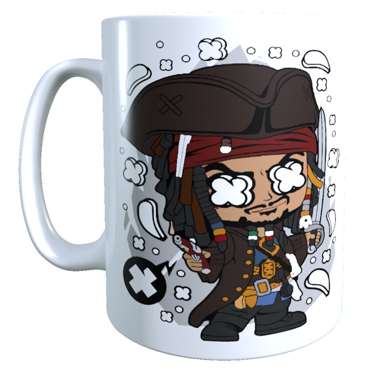 Taza - Tazón Piratas del Caribe, Jack Sparrow, Johnny Depp