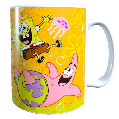 Taza - Tazón Bob Esponja, Patricio y Medusas