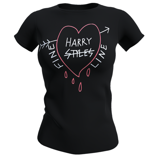 Polera Mujer Negra Harry Styles / Fine Line (100% Algodón)